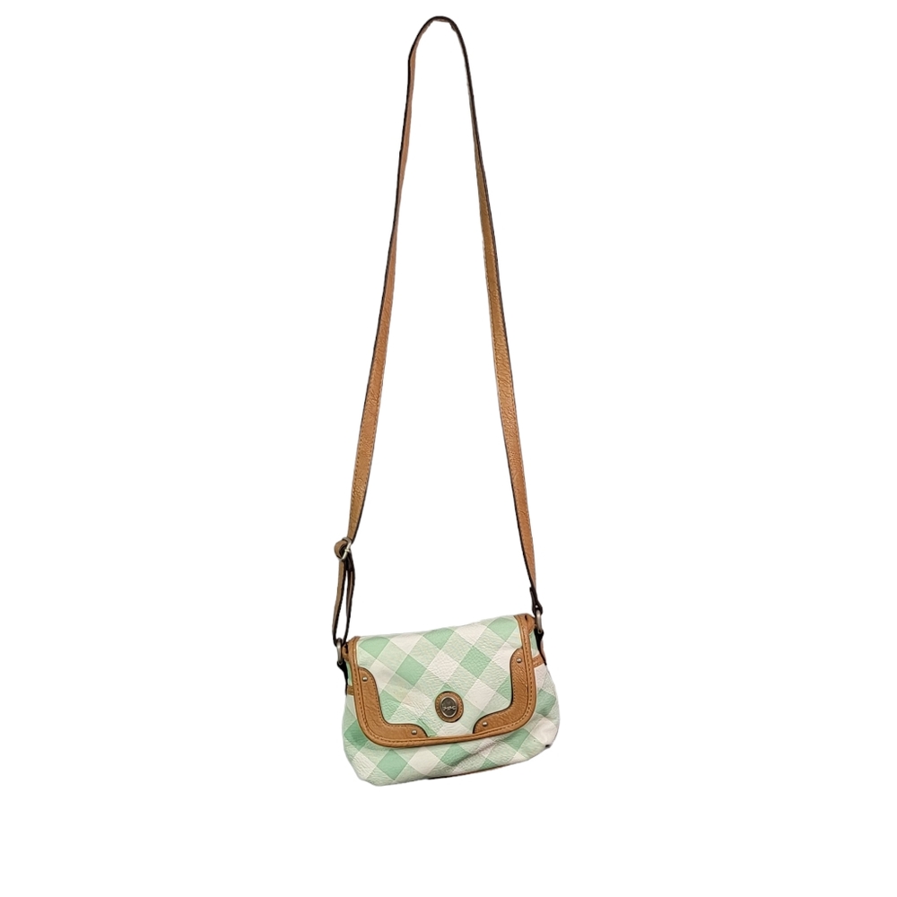 B.O.C. Born of Concepts Plaid Vinal Crissbody Shoulder Purse Bag